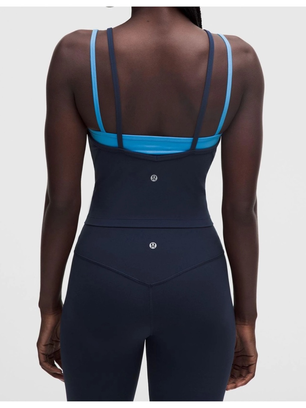 lululemon align layered high-neck tank blue light blue size 12 LW1GBRS